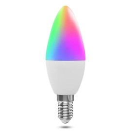 Sanofuturion Candelabra Smart Light Bulbs 60W Equivalent, 450LM 5W E14 LED Bulb Compatible with Alexa/Google Home, RGBCW 16 Million Color Changing Light Candle Bulb, No Hub Required, 2.4G WiFi (1Pack)