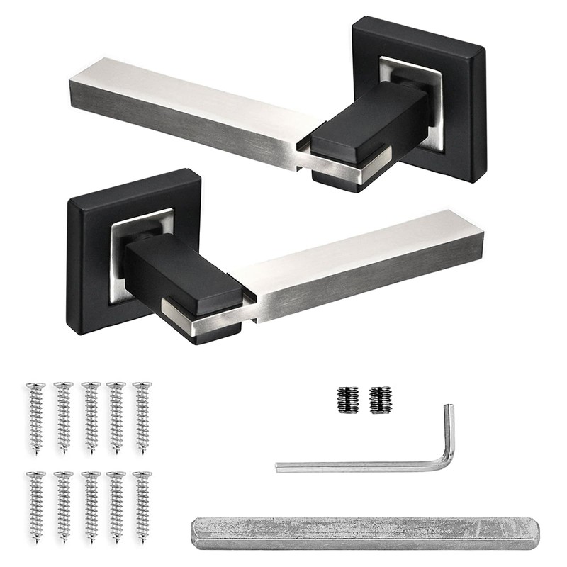 Decoranddecor Nexus Door Handle Lever Set Duo Colour on 54mm