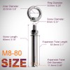 M8* 80mm Expansion Screw with Eye Ring Anchor Internal Eye