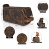 LEATHER VILLAGE Premium Leather Travel Toiletry Bag - Unisex Water-Resistant