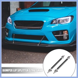 PARSLUCK 2pcs 7"-9" Car Adjustable Front Bumper Lip Splitter Strut Tie Rod Bar Universal Black Carbon Fiber Pattern Stable