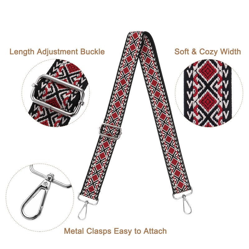 sourcing map Purse Strap Replacement, 27.5-53inch Adjustable Polyester Stylish 1.5inch