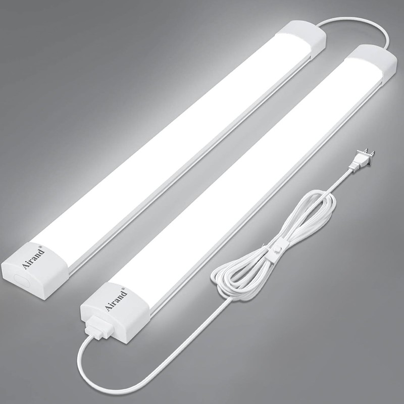 Airand Utility LED Light with Plug 2PCS Linkable Fixture 2FT