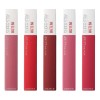5 pack labiales liquidos matte Maybelline de larga duración superstay