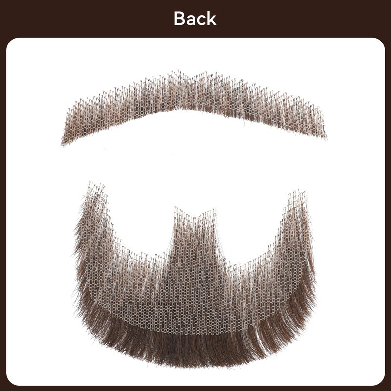 Prejoye Realistic Mustache Human Hair, Handmade Fake Beards with Invisible