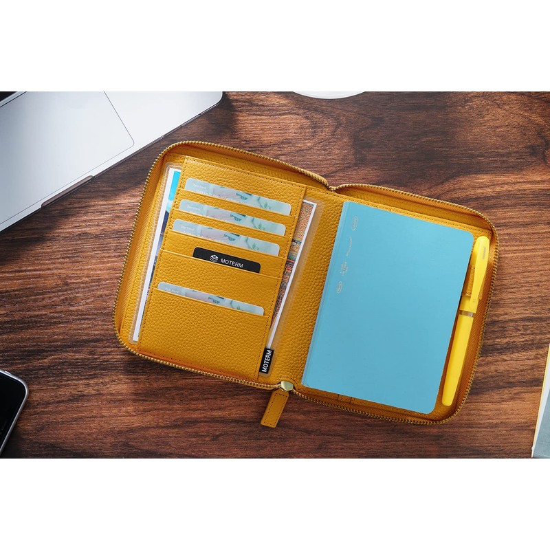 Moterm Zippered Leather Cover for A6-Notebooks - Fits Hobonichi Original,