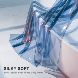 AmazerBath Shower Curtain Liner, 100% EVA Soft Clear Blue Heavy Duty Shower Curtain and Liner 2-in-1, 72x72 Luxury Plastic Weighted Bathroom Shower Liner, 12 Rustproof Grommets & 3 Heavyweight Stones