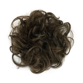 IMISSU 2PCS Messy Bun Hair Piece Updo Fake Scrunchies Ponytail Extension Wavy Curly Hairpieces Chignon Headband for Women Girls (2PCS Light Brown)