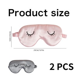 Pack of 2 Silk Sleeping Masks, Comfortable Sleeping Mask for Men and Women, Light Blocking Eye Mask, Sleeping Mask with Storage Bag, Comfortable Sleep Mask, Soft Night Mask for Women and Men (Pink +
