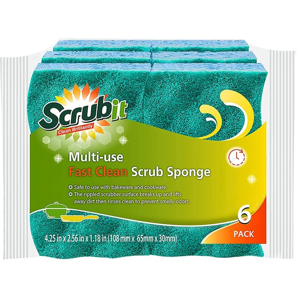 SCRUBIT SCRUBIT Multi-Use Scrub Sponge C Non-Scratch Kitchen Sponges for