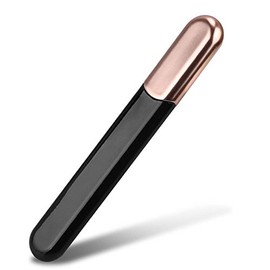 Lima de uñas de cristal prémium con funda, Crystal Diamond Salon Best Beauty Nail Limas para uñas naturales y acrílicas, ideal como regalo de Navidad para hombre y mujer, Negro Flame-Gold