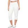 GRAPENT Plus Size Capris for Women White Stretch Jeans for