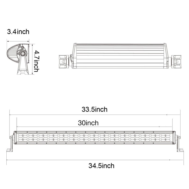 OFFROADTOWN LED Light Bar, 30inch 480w Quad Row LED Fog