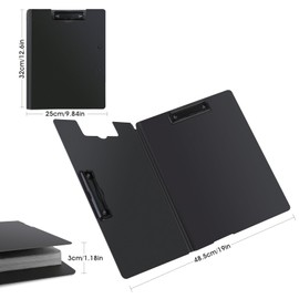 Clipboard A4, 2 Foldover Clip Folders, Clipboard with Distinguishing Label, Writing Board with Paper Clip for Storing Paper for School, Office, Workshop, Hospital of Standing Workers