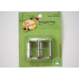 Dritz Nickel 1" Rectangular Ring Closure 4 Packs Bag Boutique