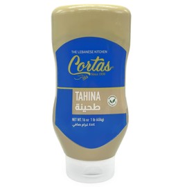 Cortas - Tahina, 16 oz (454g), All Natural Sesame Paste in a Squeeze Bottle