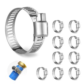 10pcs Hose Clips -Modurio 304 Stainless Steel Jubilee Clips, Adjustable 16-25mm Hose Clamps for Vent Pipe/Drain Pipe/Exhaust Pipe/Water Pipe