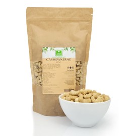 Cashewkerne 500g von der Grünen Essenz - groß und knackig - Cashewnüsse naturbelassen - ganze Cashew Nüsse - unbehandelt und ohne Zusätze - hochwertiger Snack (500 Gramm)