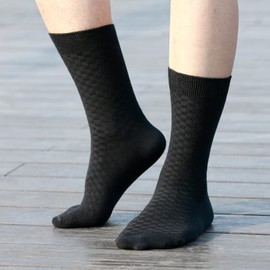 YUEVO SPORTS Men's Basic Mens Socks For Men 6-10, Breathable Black Cotton Casual Everydyay Formal Office School Wedding Business Dress Socks, Multipack, 5 Pairs