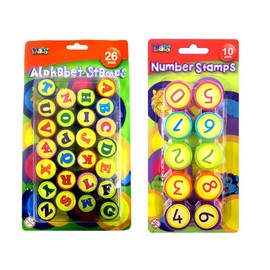 Unbranded Number and Alphabet Stamps for Kids Capital Letters Set Ink Stamp Craft Art