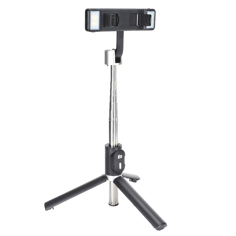 Tripod Selfie Stick with Light Mobile Phone Wireless Bluetooth Foldable