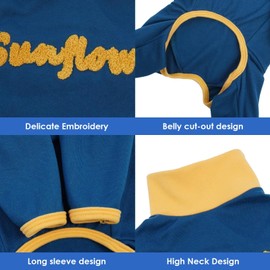 Cat Clothes for Shedding - Blue-M, Soft Long Sleeves Onesie to Stop Licking & Biting for Skin Disease,Hair Sticky Pajamas to Reduce Pet Fur on Sofa,Bed & Carpet