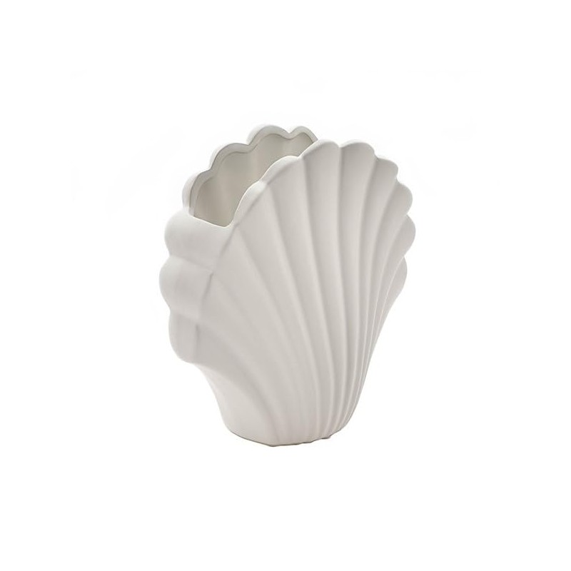 Widdop Hestia Nautical Themed Ceramic Vase - White Shell Design