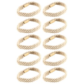 Laroal Hair Ties Set 10 Pcs Soft Elastic Cords No Damage Elastic Hair Ties Ponytail Holders Stretchy Hair Bands Headband Accessory for Girls Women Ladies(Beige)