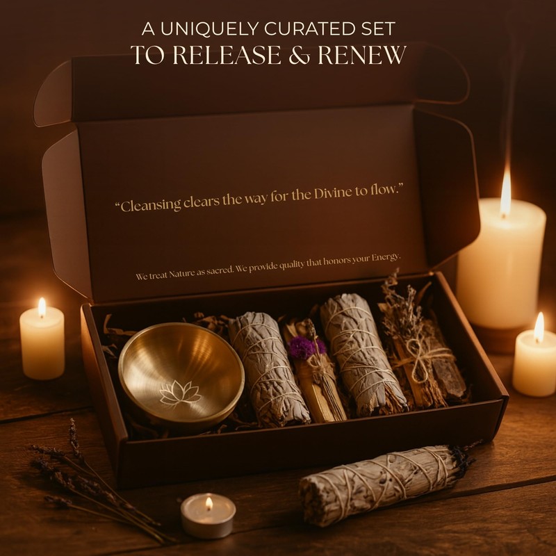 Anima Premium Energy Cleansing Set – White Sage Smudge Sticks,