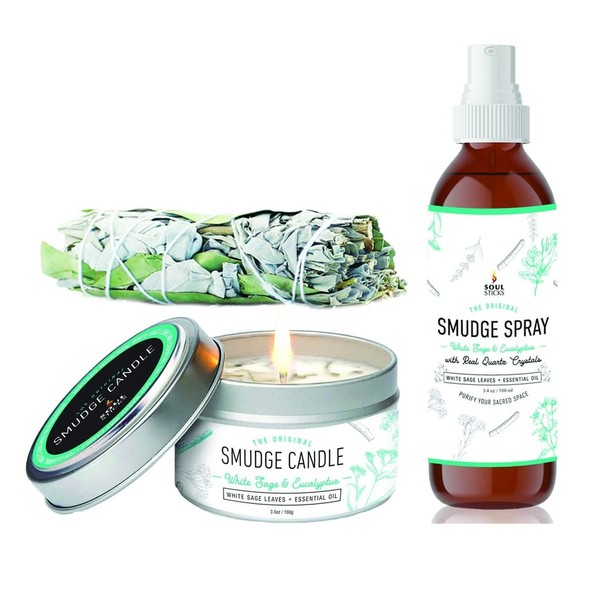 Soul Sticks Smudge Kit 3 Piece Set Bundle | Eucalyptus