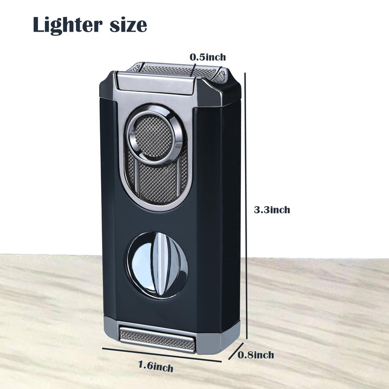 Reetsing Windproof Triple Jet Flame Torch Lighter with Stand –