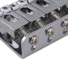 Yibuy 65mm x 40mm Chrome 6 String Fixed Hardtail Guitar Bridge for Strat Guitar