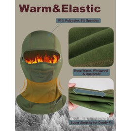 KUTOOK Ski Mask Balaclavas Motorcycle Mask Winter Warm Windproof Skiing Ice Skating Multifunctional Men Women Black Green G007, Black & Green