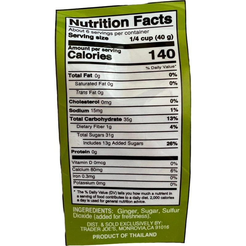 Trader Joe's Uncrystallized Candied Ginger Sweet & Smooth, 8 oz
