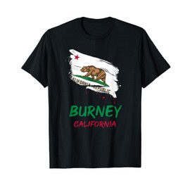 Burney California Paint Splatter Flag Vacation Souvenir T-Shirt