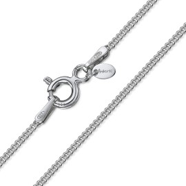 Amberta Children 925 Sterling Silver Chain Necklace (14 inch - 4 to 12 Years Old): Silver 1.3mm Curb Chain