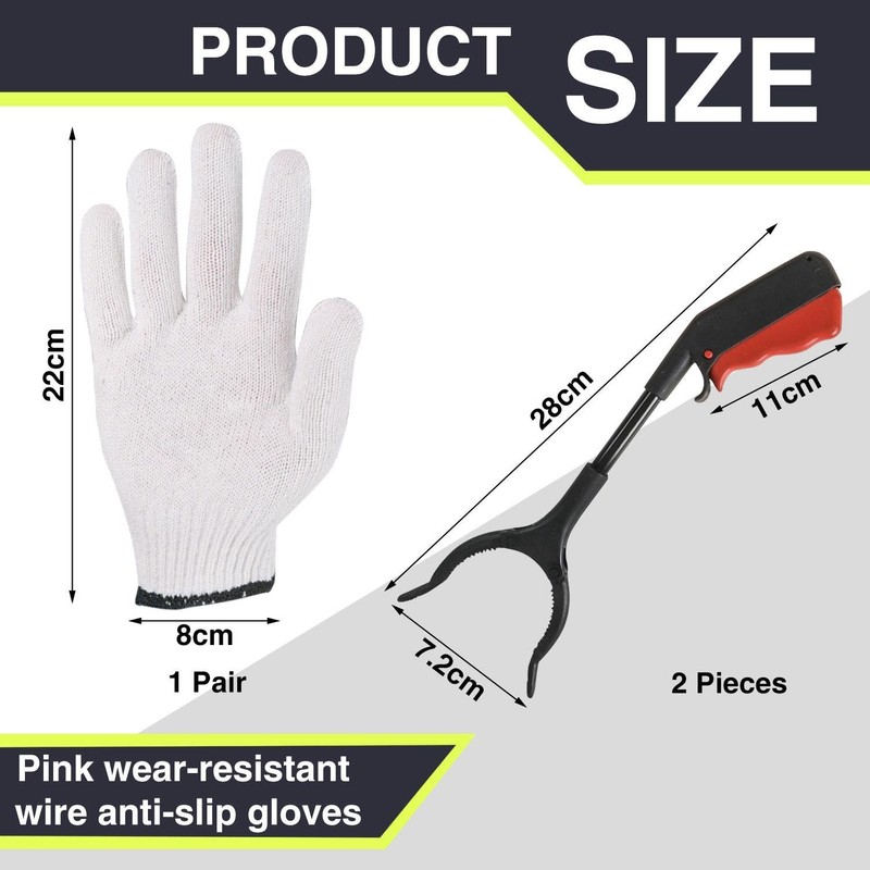 TVSVKWE 2 Pieces Of Garbage Grabber And 1 Pair Of