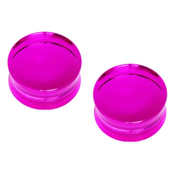 Pierced Owl Purple UV Acrylic Transparent Double Flared Saddle Plug