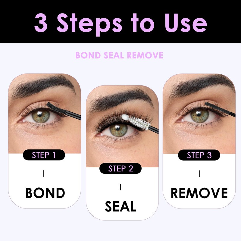 GAQQI Lash Bond and Seal and Remover, Waterproof Lash Clusters
