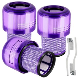 3 Pack V11 Vacuum Filters +2 brush,Vacuum Filters Replacement for Dyson V11 Animal V11 Torque Drive V11 Complete V11 Extra V15 Detect V15S Filters Detect Submarine Vacuums,Compare to Part no.970013-02