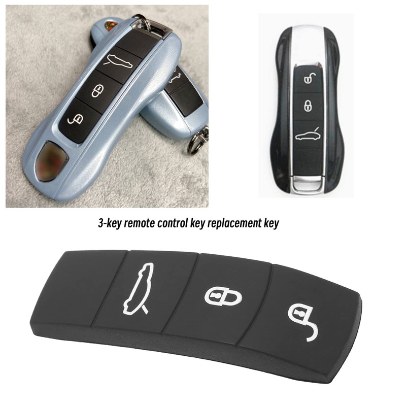 EMSea Car 3-Button Remote Key Rubber Pad, Compatible with Panamera,
