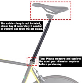 Boenoea Bike Seatpost, Bicycle Seat Post 25.4 27.2 28.6 30.4 30.9 31.6 400mm Length Aluminum Alloy Bicycle Seat Tube for Mountain Bike and Road Bike, MBX