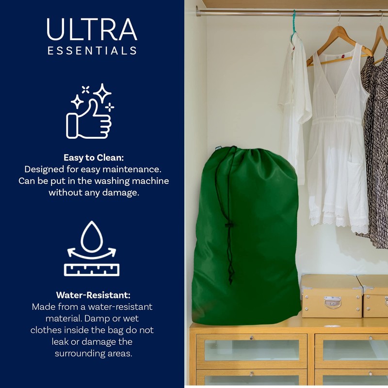 White Heavy Duty Laundry Bag w/Shoulder Strap by Ultra Essentials,