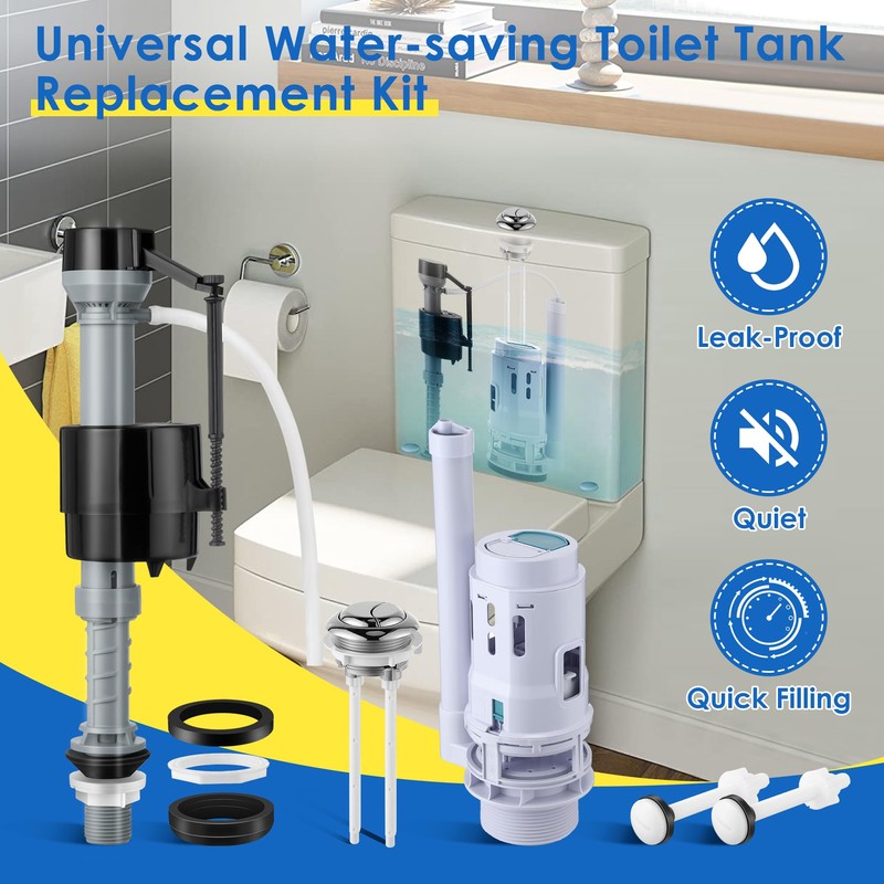 Saillong 1 Pack 3 Inch Universal Toilet Tank Replacement Kit,