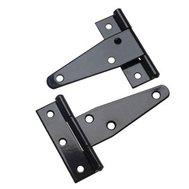 TAODAN 4pcs T Hinge Shed Hinge Gate Strap Hinge Black Door Barn Gates Hinges Hardware 4 inch