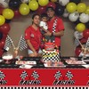 APUXXJUPA 4 Pcs Racing Car Tablecloths - Rectangular Checkered Road