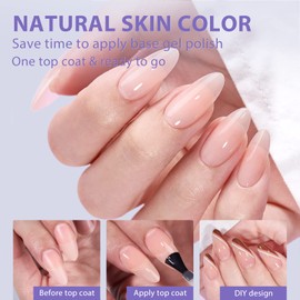 BTArtbox Almond Press On Nails - Soft Gel Nail Tips Medium XCOATTIPS Natural with Base Color, Stronger Adhesion, Nude Pre-shaped Ultra Fit Fake Nails for Daily Nail Extensions