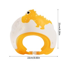 Dokpav 2 Pcs Gorro De Ducha Dinosaurio Para Niños, Gorro De Champú Ajustable, Bebe Gorro Lavado De Pelo, Gorro De Baño De Silicona Con Protección Para Los Oídos y Los Ojos (Amarillo &Azul)