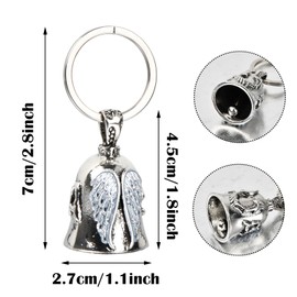 Tibapla Motorcycle Bell, Stainless Steel Motorcycle Angel Bell, Guardian Angel Motorcycle Bell, Angel Wing Bell for Motorcycle Bicycle Car, Guard Riding Safety