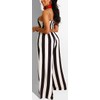 SxClub Women's Casual Wide Leg Jumpsuits Sexy Spaghetti Strap Striped